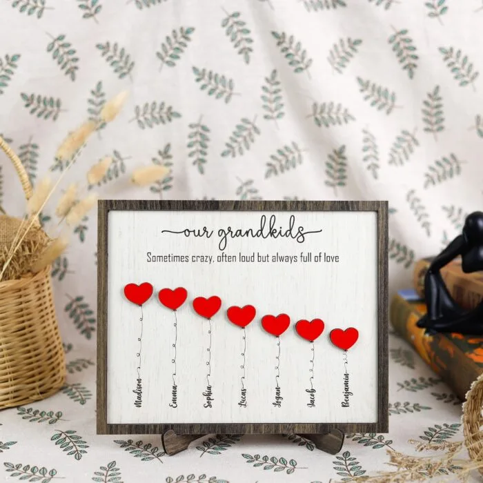 Personalized Grandkids Sign| Wooden Family Plaque | Grandparent Gift with Grandkids’ Names