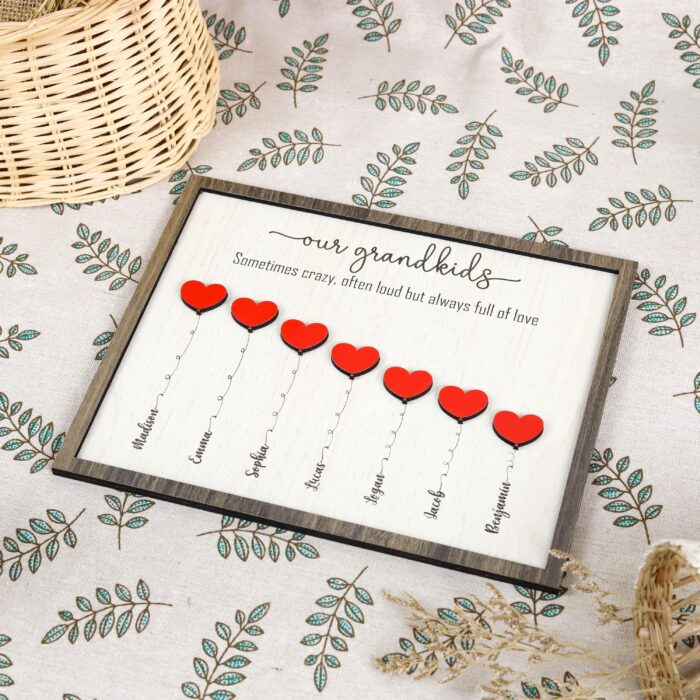 Personalized Grandkids Sign| Wooden Family Plaque | Grandparent Gift with Grandkids’ Names - Image 4