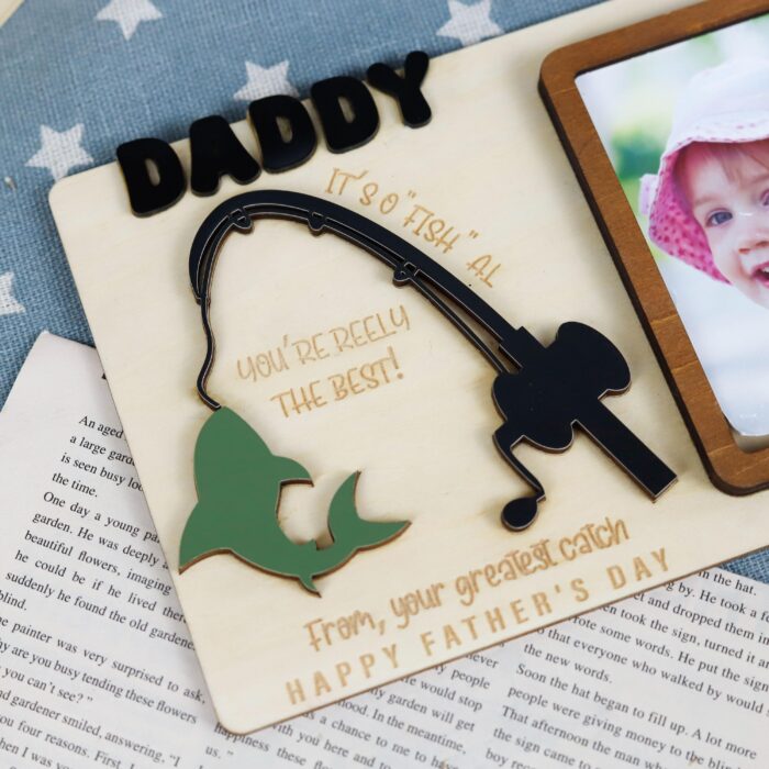 Custom Fishing Photo Frame for Dad| Gift for Father’s Day| Personalized Dad Fishing Frame| Engraved Fishing Picture Frame - Image 10