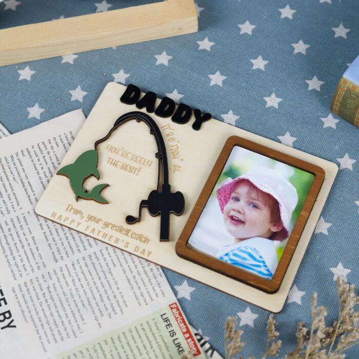 Custom Fishing Photo Frame for Dad| Gift for Father’s Day| Personalized Dad Fishing Frame| Engraved Fishing Picture Frame - Image 12