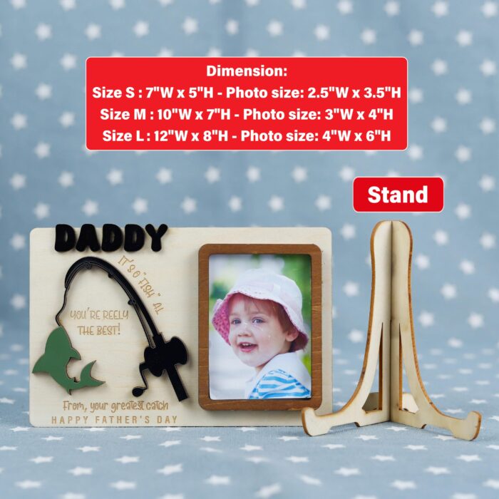 Custom Fishing Photo Frame for Dad| Gift for Father’s Day| Personalized Dad Fishing Frame| Engraved Fishing Picture Frame