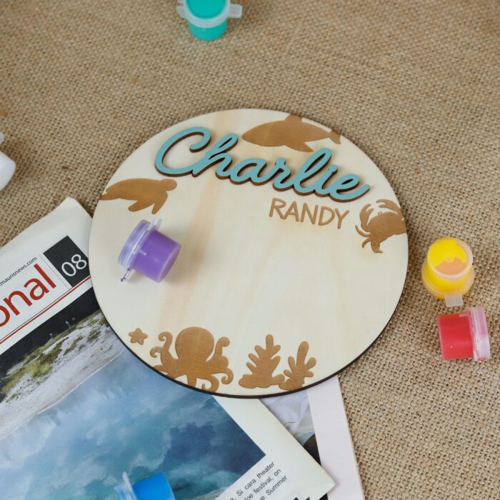 Sea Animal Baby Milestone Marker| Ocean Baby Monthly Milestone Discs| Wooden Sea Creature Milestone Set - Image 8