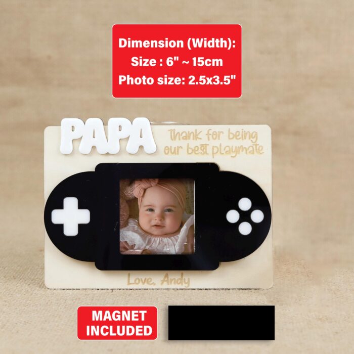 Custom Gaming Dad Frame |Fun Gift from Kids|  Gamer Dad Photo Frame| Personalized for Father’s Day - Image 2