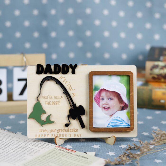 Custom Fishing Photo Frame for Dad| Gift for Father’s Day| Personalized Dad Fishing Frame| Engraved Fishing Picture Frame - Image 9