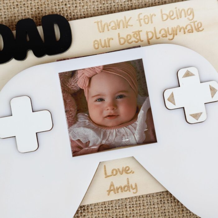 First Father’s Day Win! Custom Gamer Dad Photo Frame |  Personalized Gamer Dad Keepsake Gift - Image 5