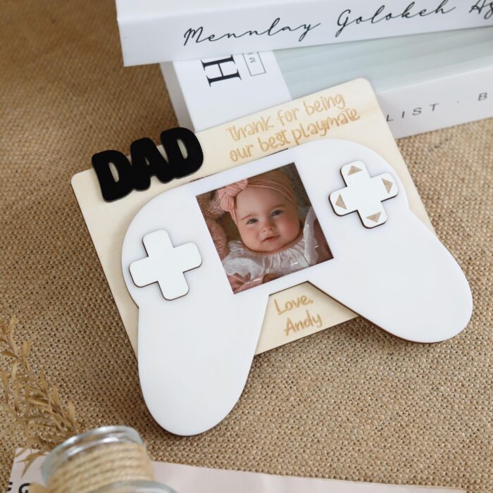 First Father’s Day Win! Custom Gamer Dad Photo Frame |  Personalized Gamer Dad Keepsake Gift - Image 7
