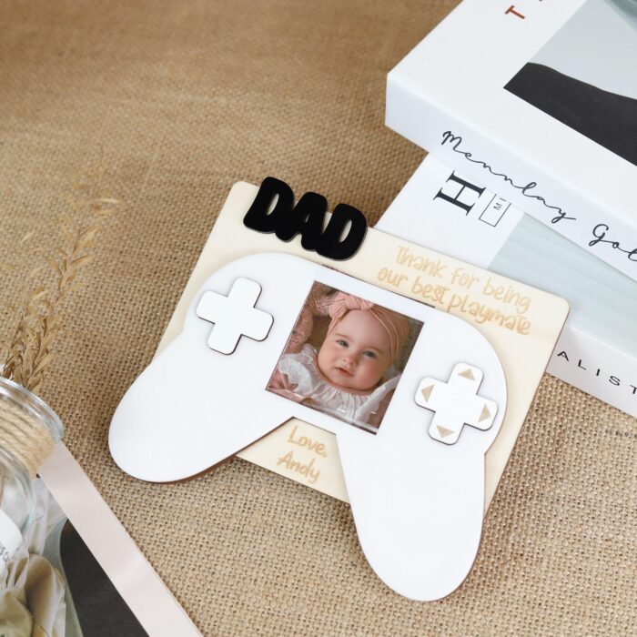 First Father’s Day Win! Custom Gamer Dad Photo Frame |  Personalized Gamer Dad Keepsake Gift - Image 8