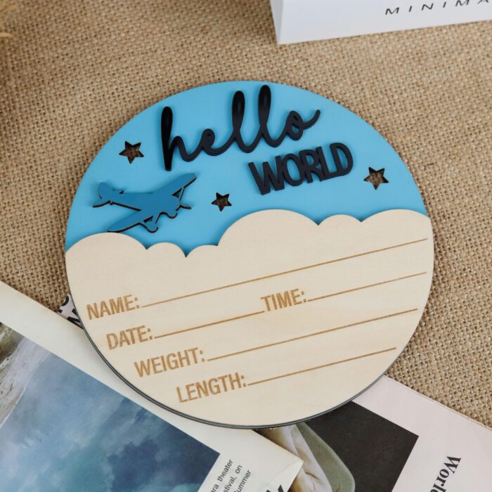 Personalized Airplane Birth Stats Sign | Custom Baby Arrival Sign with Name & Date | Personalized Wooden Baby Birth Keepsake - Image 5