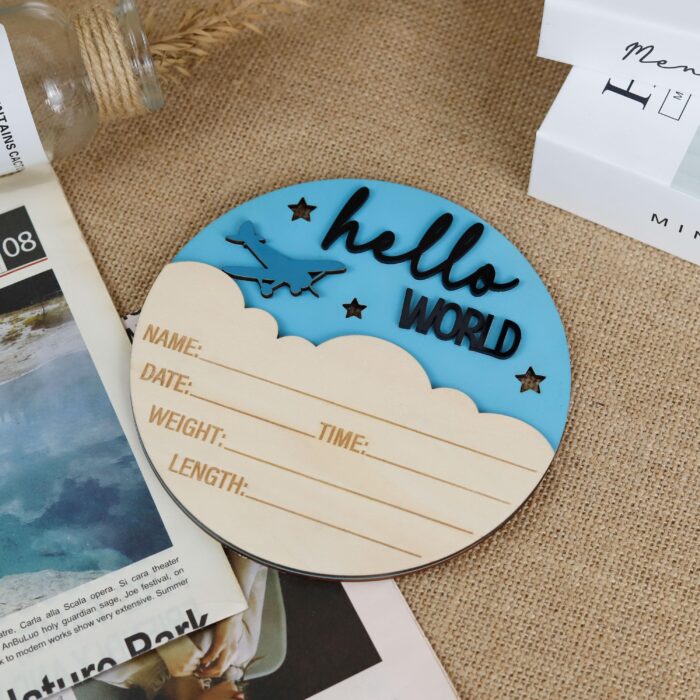 Personalized Airplane Birth Stats Sign | Custom Baby Arrival Sign with Name & Date | Personalized Wooden Baby Birth Keepsake - Image 7