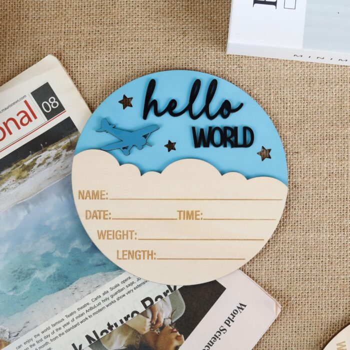 Personalized Airplane Birth Stats Sign | Custom Baby Arrival Sign with Name & Date | Personalized Wooden Baby Birth Keepsake - Image 10