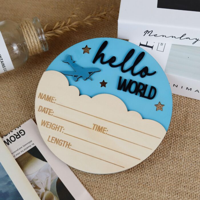 Personalized Airplane Birth Stats Sign | Custom Baby Arrival Sign with Name & Date | Personalized Wooden Baby Birth Keepsake - Image 6
