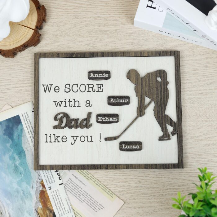Hockey Dad Engraved Gift | Custom Plaque for Hockey Dads | Personalized Hockey Tribute - Image 4
