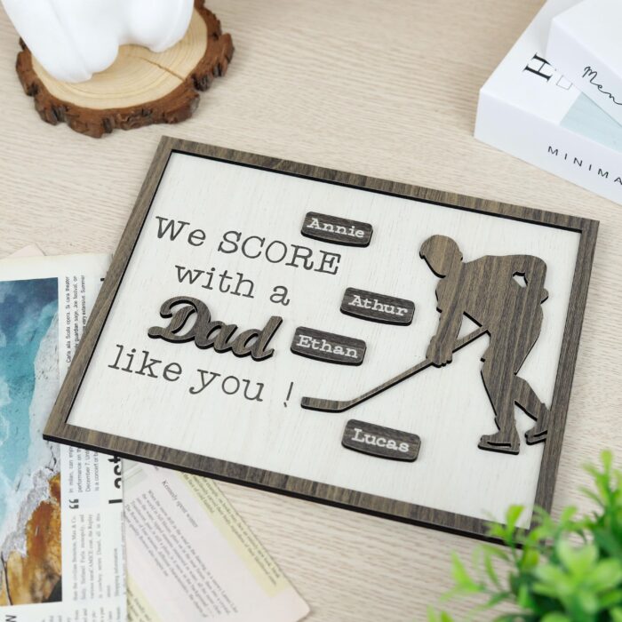 Hockey Dad Engraved Gift | Custom Plaque for Hockey Dads | Personalized Hockey Tribute - Image 5