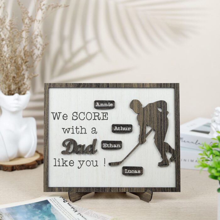 Hockey Dad Engraved Gift | Custom Plaque for Hockey Dads | Personalized Hockey Tribute