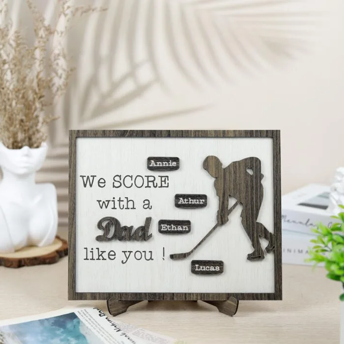 Hockey Dad Engraved Gift | Custom Plaque for Hockey Dads | Personalized Hockey Tribute