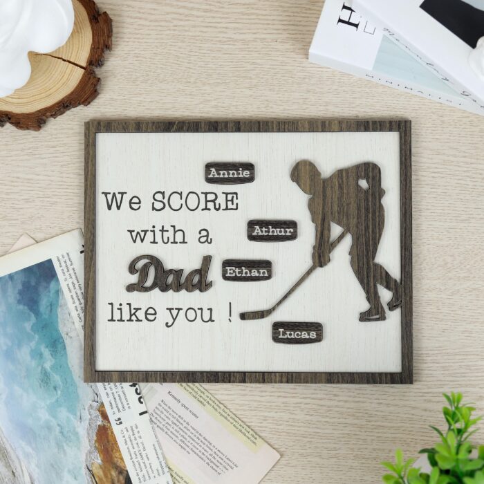 Hockey Dad Engraved Gift | Custom Plaque for Hockey Dads | Personalized Hockey Tribute - Image 3
