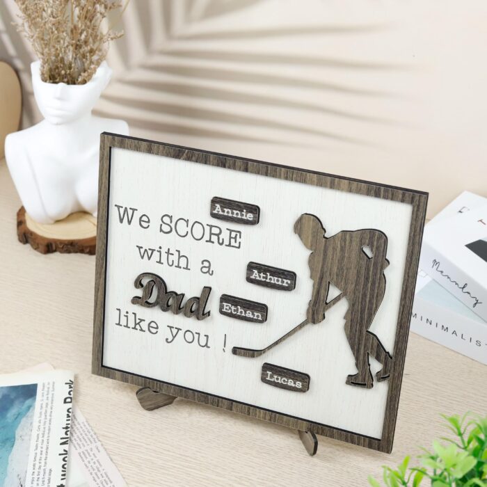 Hockey Dad Engraved Gift | Custom Plaque for Hockey Dads | Personalized Hockey Tribute - Image 8
