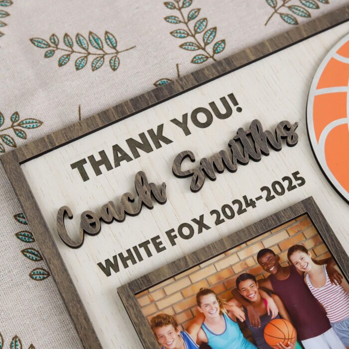 Personalized Basketball Coach Frame | Custom Coach Photo Frame | Engraved Coach Picture Frame - Image 7