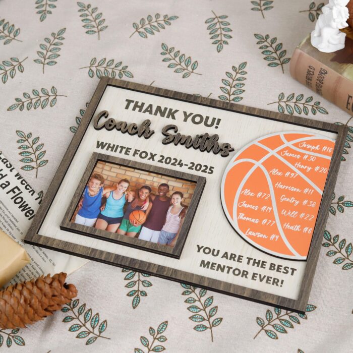Personalized Basketball Coach Frame | Custom Coach Photo Frame | Engraved Coach Picture Frame - Image 5