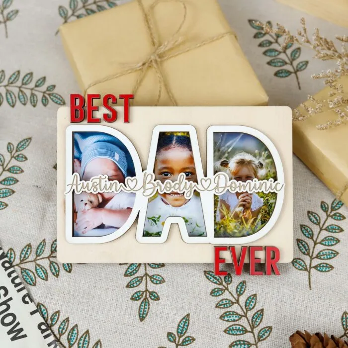 Custom Dad Photo Magnet | Personalized Father’s Day Frame | Best Dad Photo Magnet