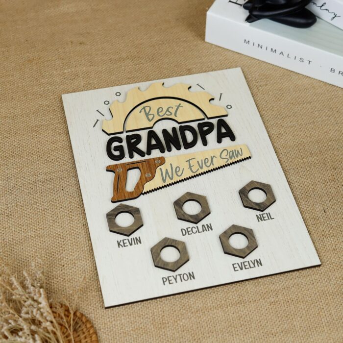 Custom Grandpa Garage Sign | Grandpa’s Garage Decor | Grandkids Garage Plaque for Grandpa - Image 9