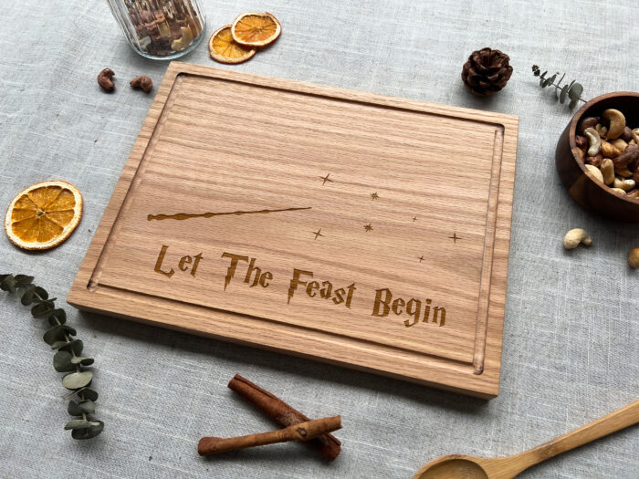 Personalized Book Lover Cutting Board - Gift | Engraved Book Quote Cutting Board – Let the Feast Begin for Bookworms - Image 4
