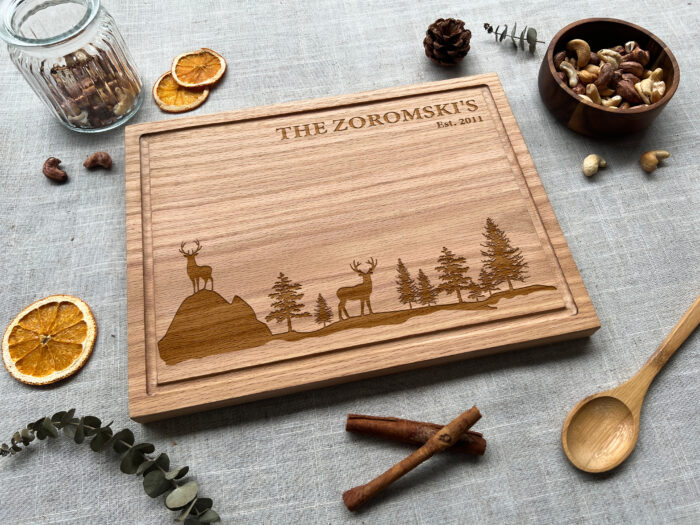 Personalized Deer Hunting Cutting Board - Gift | Custom Deer Head Cutting Board with Names – Perfect Cabin Gift - Image 5
