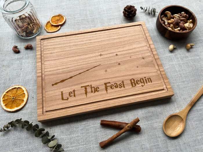 Personalized Book Lover Cutting Board - Gift | Engraved Book Quote Cutting Board – Let the Feast Begin for Bookworms - Image 5