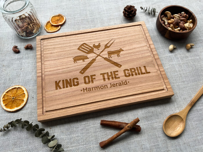 Personalized King of the Grill Cutting Board | King of the Grill Cutting Board | Custom Engraved BBQ Cutting Board - Image 6