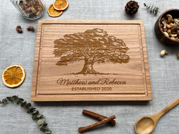 Personalized Tree Wedding Cutting Board - Gift | Custom Tree Engraved Cutting Board – Wedding Gift for Couples