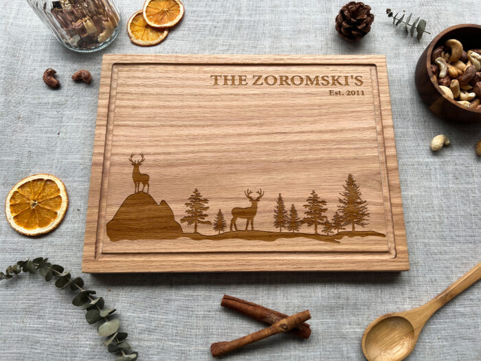 Personalized Deer Hunting Cutting Board - Gift | Custom Deer Head Cutting Board with Names – Perfect Cabin Gift - Image 3