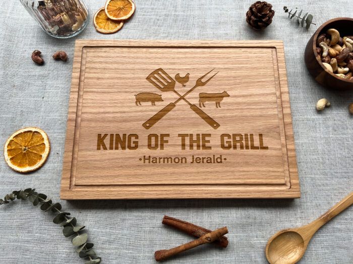 Personalized King of the Grill Cutting Board | King of the Grill Cutting Board | Custom Engraved BBQ Cutting Board - Image 9