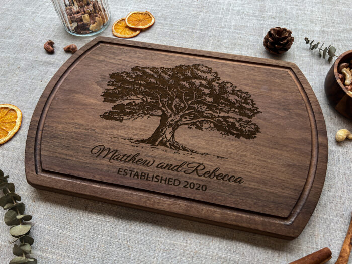Personalized Tree Wedding Cutting Board - Gift | Custom Tree Engraved Cutting Board – Wedding Gift for Couples - Image 6