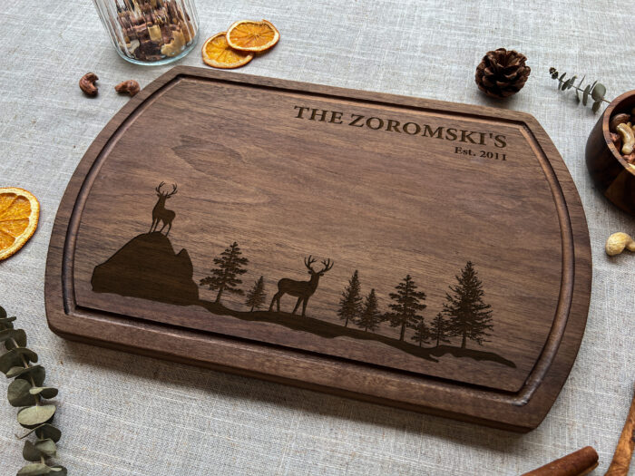 Personalized Deer Hunting Cutting Board - Gift | Custom Deer Head Cutting Board with Names – Perfect Cabin Gift - Image 6