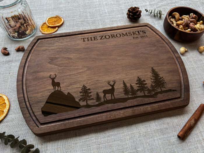Personalized Deer Hunting Cutting Board - Gift | Custom Deer Head Cutting Board with Names – Perfect Cabin Gift - Image 7