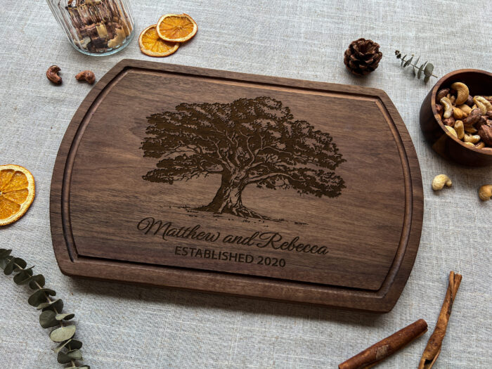 Personalized Tree Wedding Cutting Board - Gift | Custom Tree Engraved Cutting Board – Wedding Gift for Couples - Image 8