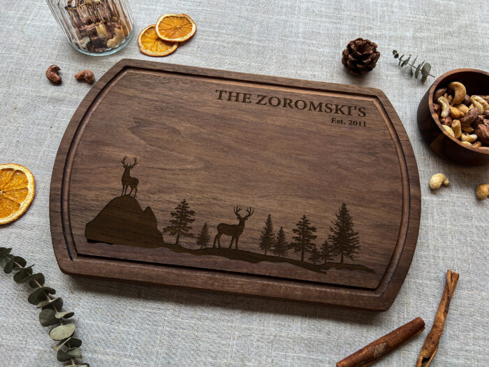Personalized Deer Hunting Cutting Board - Gift | Custom Deer Head Cutting Board with Names – Perfect Cabin Gift - Image 8