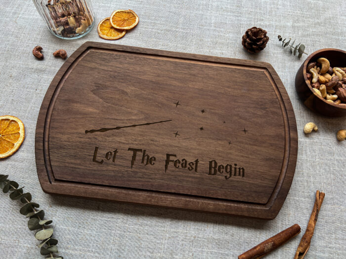 Personalized Book Lover Cutting Board - Gift | Engraved Book Quote Cutting Board – Let the Feast Begin for Bookworms - Image 6