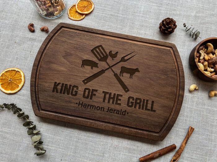 Personalized King of the Grill Cutting Board | King of the Grill Cutting Board | Custom Engraved BBQ Cutting Board - Image 4