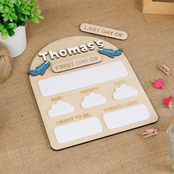 Personalized School Photo Sign - First & Last Day | Custom Engraved School Sign for Back-to-School Photos - Image 5
