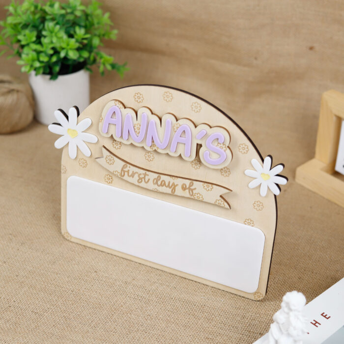 Personalized Daisy School Sign - First & Last Day | Custom Boho School Sign for Preschool & Kindergarten Photos - Image 5