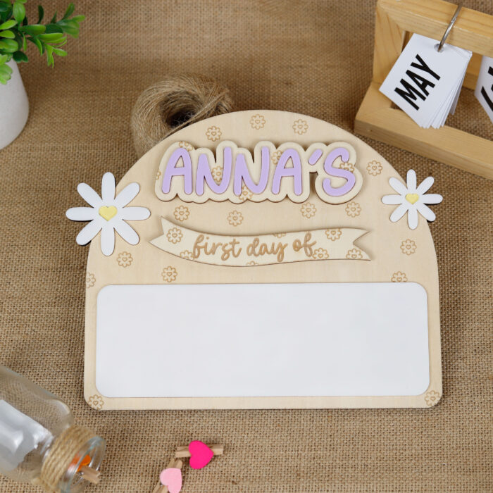 Personalized Daisy School Sign - First & Last Day | Custom Boho School Sign for Preschool & Kindergarten Photos - Image 6