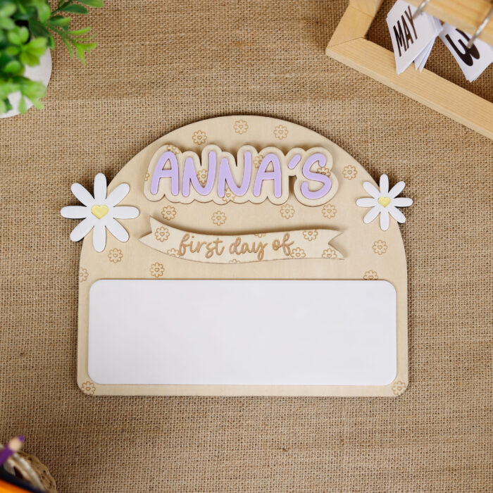 Personalized Daisy School Sign - First & Last Day | Custom Boho School Sign for Preschool & Kindergarten Photos - Image 10