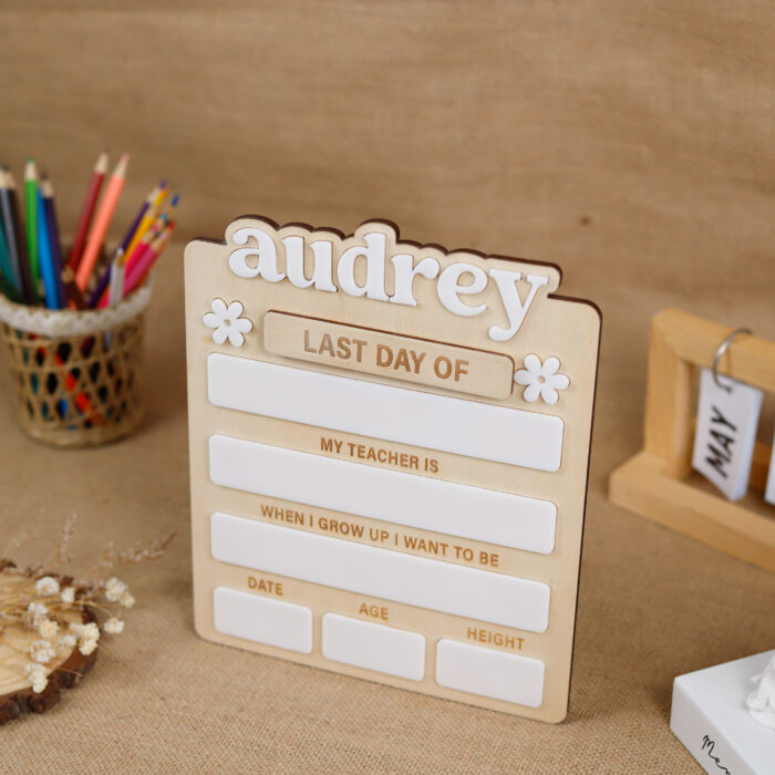 Personalized Daisy Back to School Board | Custom Floral Back to School Sign – Daisy Design for Kids - Image 6