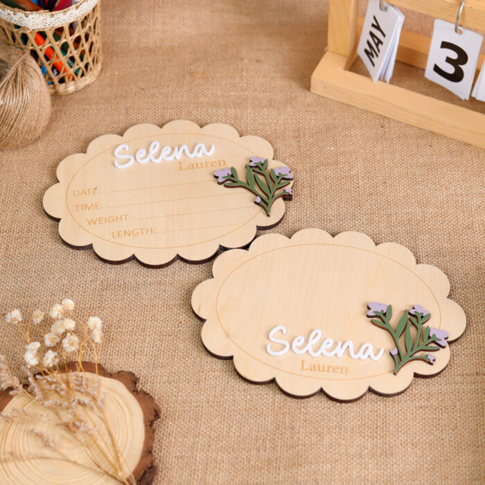 Custom Baby Name Sign – Add Floral Charm to Any Nursery! | Personalized Floral Name Sign – A Sweet Keepsake for New Parents! - Image 4