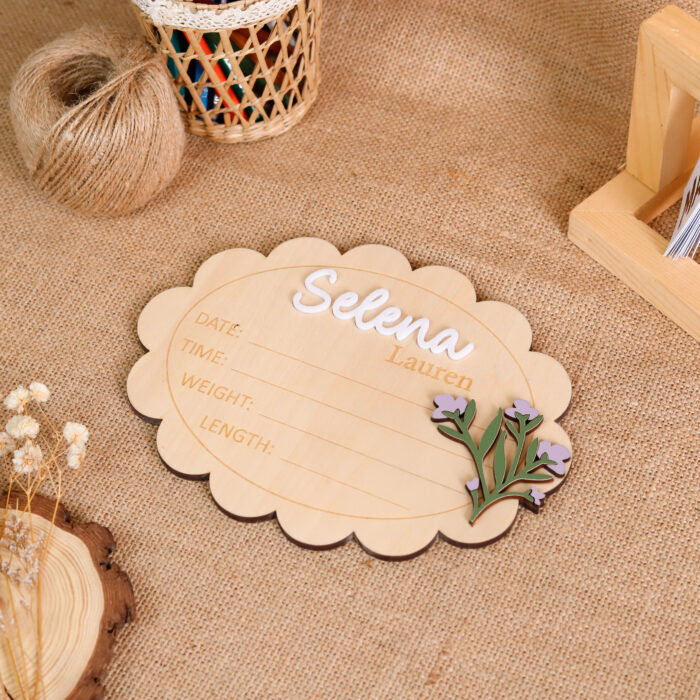 Custom Baby Name Sign – Add Floral Charm to Any Nursery! | Personalized Floral Name Sign – A Sweet Keepsake for New Parents! - Image 6