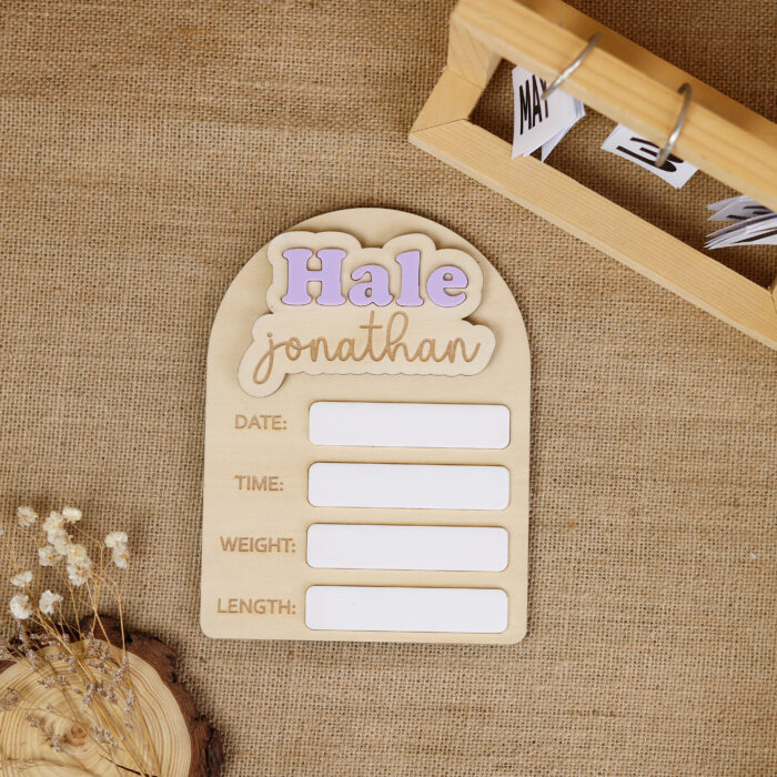 Personalized Birth Stat Signs – Reusable & Ready for Baby's Debut! | Reusable Baby Name Boards for First Photos & Memories! - Image 5