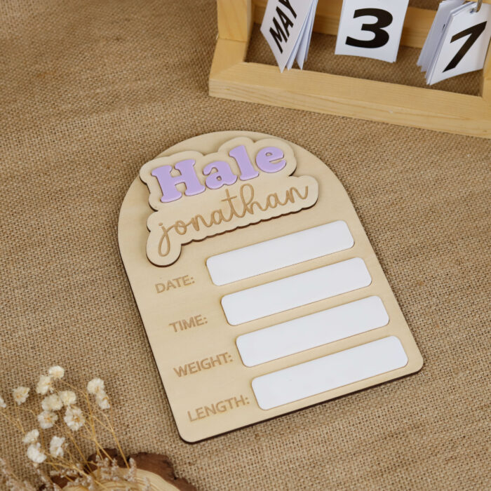 Personalized Birth Stat Signs – Reusable & Ready for Baby's Debut! | Reusable Baby Name Boards for First Photos & Memories! - Image 6