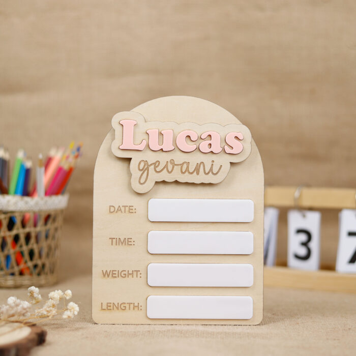 Personalized Birth Stat Signs – Reusable & Ready for Baby's Debut! | Reusable Baby Name Boards for First Photos & Memories! - Image 7