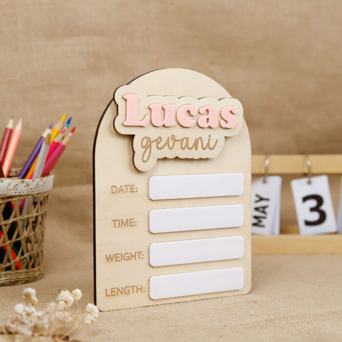 Personalized Birth Stat Signs – Reusable & Ready for Baby's Debut! | Reusable Baby Name Boards for First Photos & Memories! - Image 8